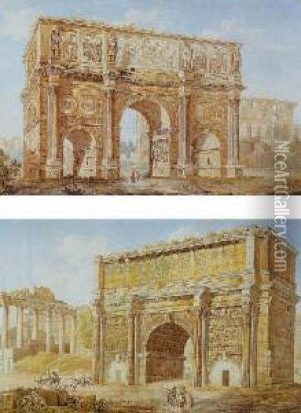 Arch Of Constantine Oil Painting - Franz Keiserman