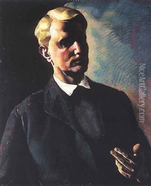 Ferfi portre, (about 1920) Oil Painting - Vilmos Aba-Novak