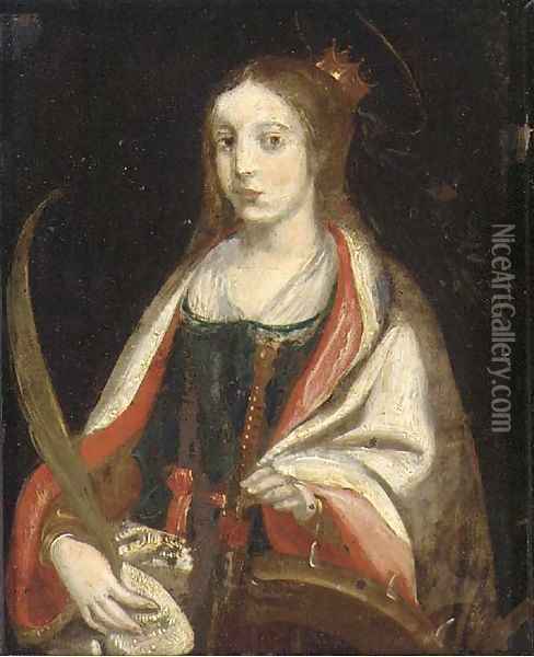 Saint Catherine of Alexandria Oil Painting - Flemish School