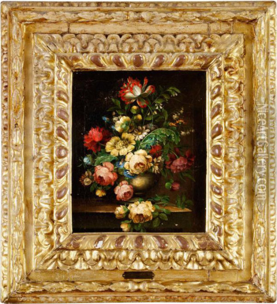 Blomsterstilleben Oil Painting - Pierre-Joseph Redoute