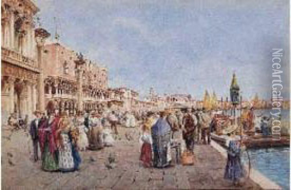 Vue De Venise Oil Painting - Carlo Menegazzi