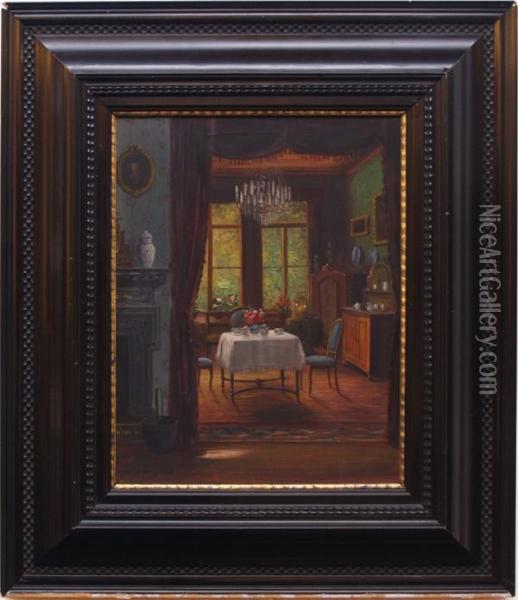 Interier Salonu Oil Painting - Rudolf Klingsbogl