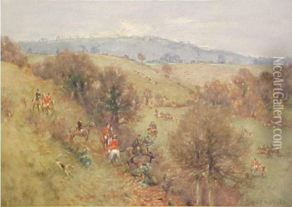 Oxford Fox Hunt Oil Painting - George Franck Nicholls