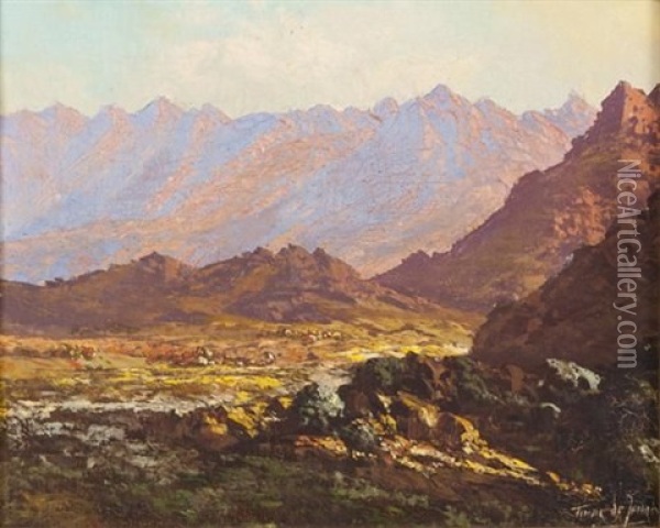 Extensive Landscape Oil Painting - Tinus de Jongh