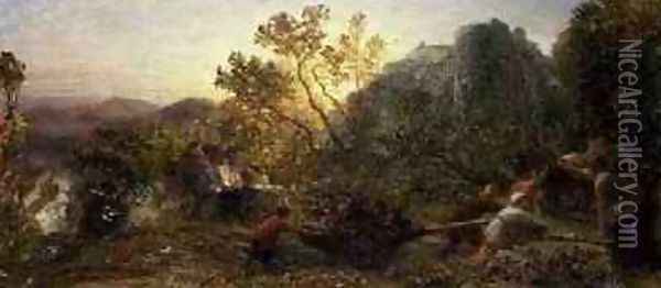 Harvest in the Vineyard, 1859 Oil Painting - Samuel Palmer