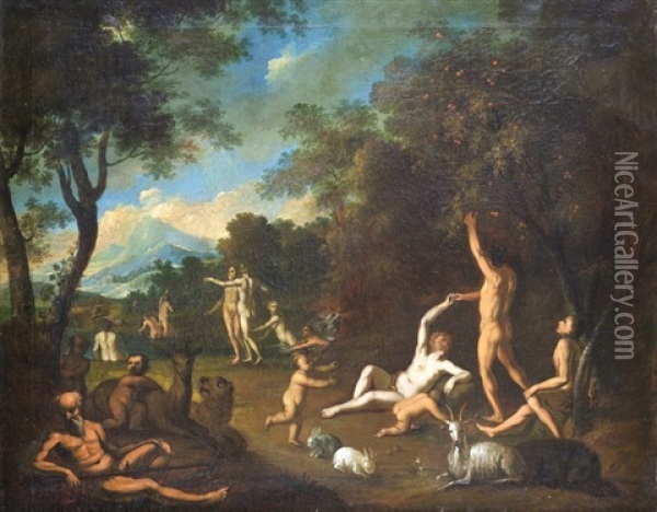 Adam Et Eve Au Paradis Terrestre Oil Painting - Jacob Bouttats