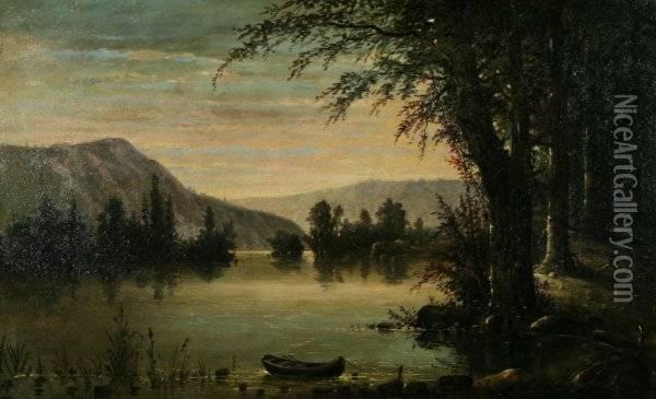 Hudson River Landscape Oil Painting - Gabriel Harrison