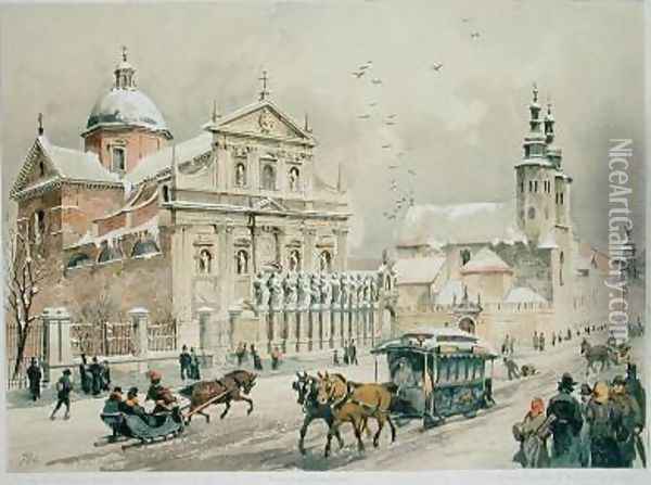 Church of SS Peter and Paul Krakow Oil Painting - Juliusza & Tondosa, Stanislawa Kossaka