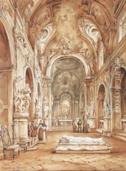 Cappella San Severo Oil Painting - Achille Vianelli