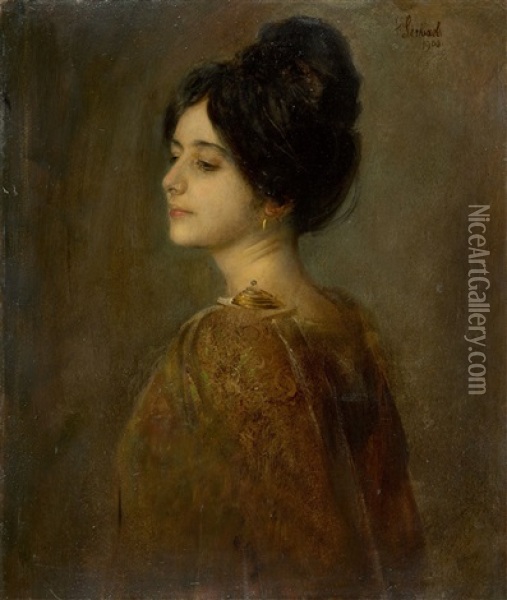 Portrait Of The Dancer Rosario Guerrero Oil Painting - Franz Seraph von Lenbach