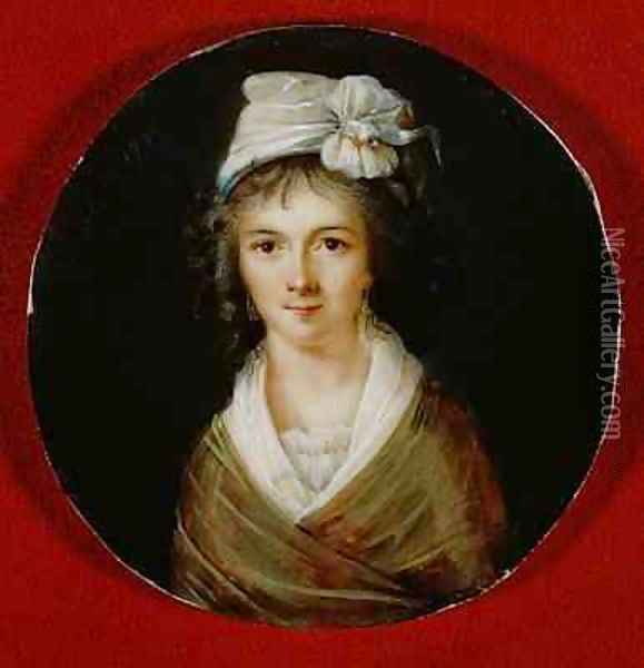 Portrait miniature believed to be of Claire Lacombe Oil Painting - Ducare