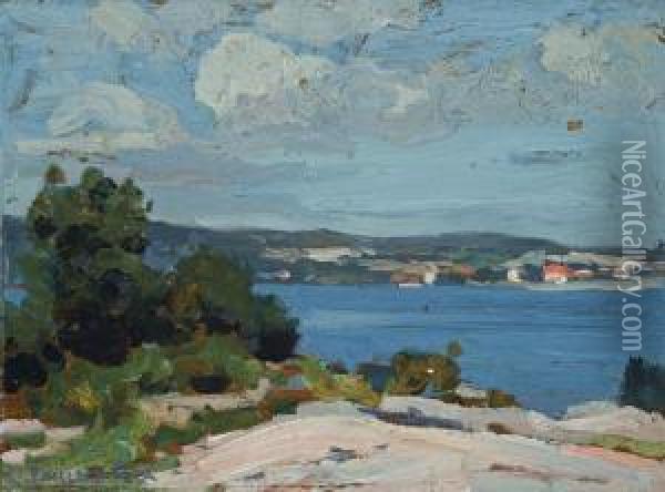 View Across The Harbour, Sydney Oil Painting - Emanuel Phillips Fox