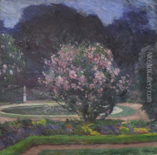 Luxembourg Gardens Oil Painting - Adolphe Peterelle
