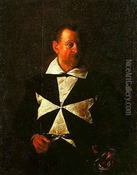 Portrait of a Knight of Malta Oil Painting - Michelangelo Merisi Da Caravaggio