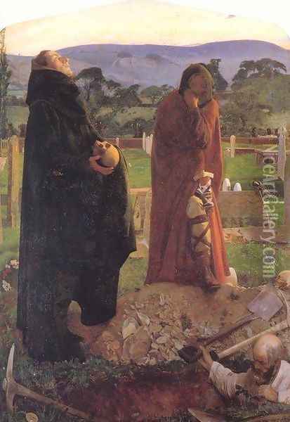 Hamlet - The churchyard scene Oil Painting - Frank Cadogan Cowper