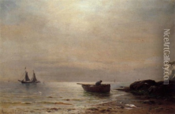 Fishing Boat Oil Painting - Gustave de Breanski