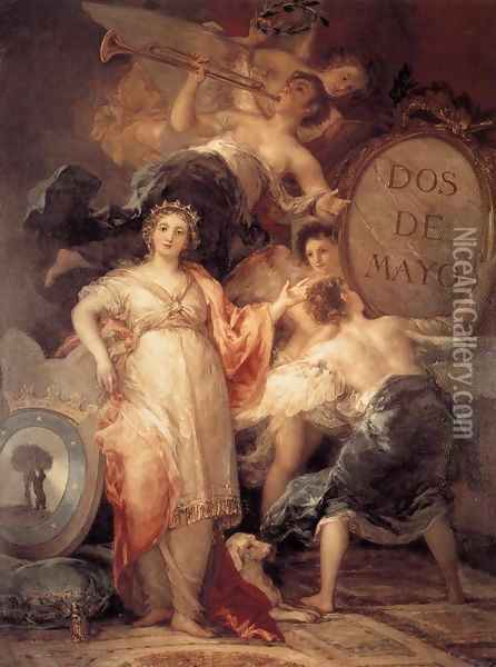 Allegory of the City of Madrid 2 Oil Painting - Francisco De Goya y Lucientes