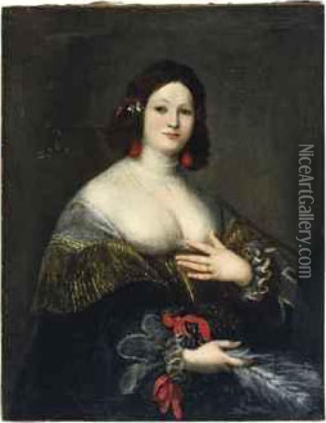 Portrait Of A Woman Oil Painting - Girolamo Forabosco