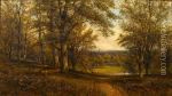 Windsor Great Park, With Windsor Castle Beyond Oil Painting - Alfred Augustus Glendening