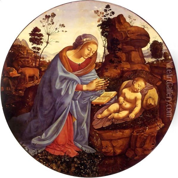 Adoration of the Child Oil Painting - Piero Di Cosimo