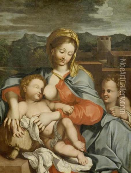 The Virgin With Child And Saint John The Baptist Oil Painting - Carlo Maratta or Maratti