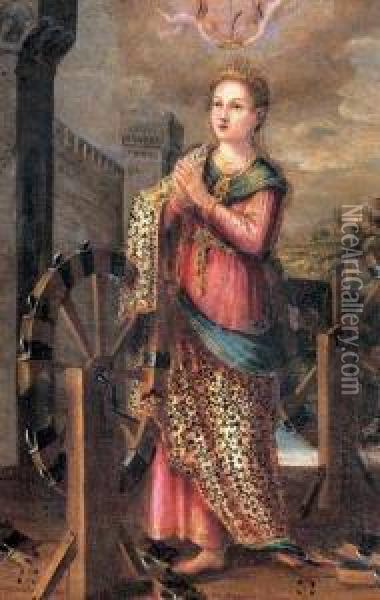 Ritratto Di Gentildonna Nelle Sembianze Di Santa Caterina Di Alessandria Oil Painting - Garofalo