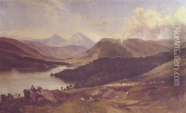An Extensive Highland Landscape Oil Painting - Frederick Richard Lee