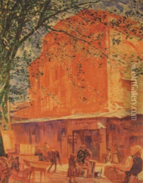 Rue A Athenes Oil Painting - Franz (Bernard) Gailliard