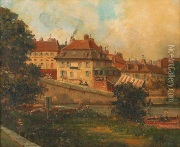Paris, Bords De Seine Oil Painting - Gustave Mascart