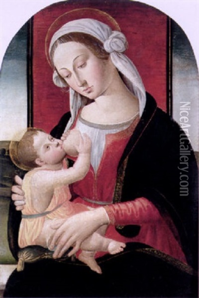 The Madonna Suckling The Infant Christ Oil Painting - Sebastiano di Bartolo Mainardi