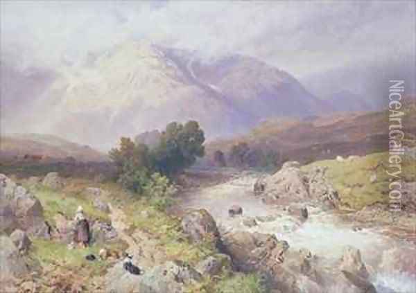 Highland Scene near Dalmally Argyll Oil Painting - Myles Birket Foster