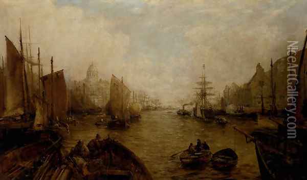 Shipping on the Thames Oil Painting - William Edward Webb