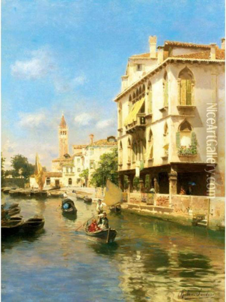 Canale Della Guerra, Venice Oil Painting - Rubens Santoro