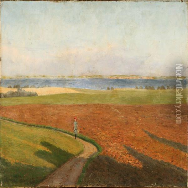 Landscape From Vallerod, Denmark Oil Painting - Marie Luplau