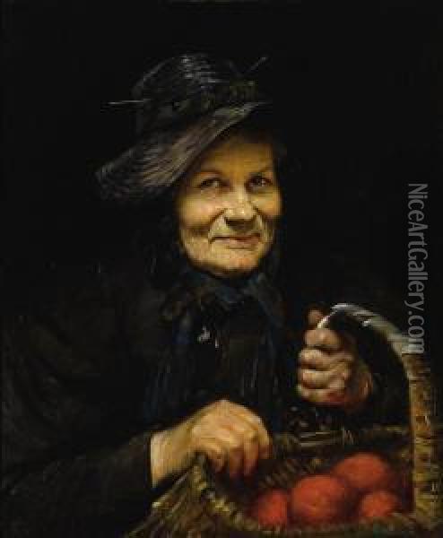 Portrait Of Woman With Oranges Oil Painting - Flora Thomas Mccaig