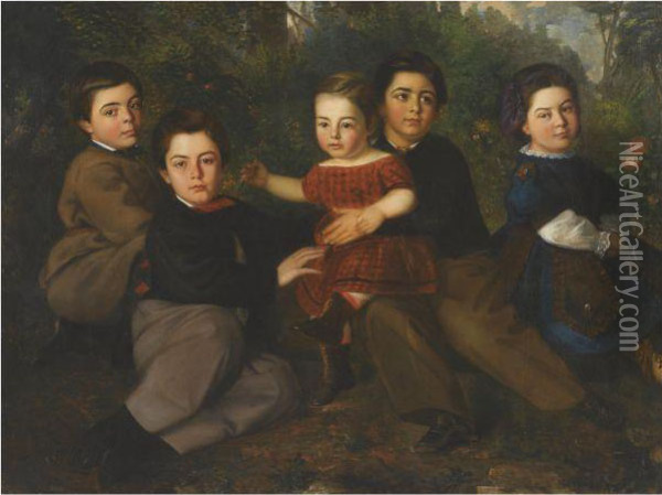 Family Portrait Oil Painting - Nicolaos Xydias Typaldos