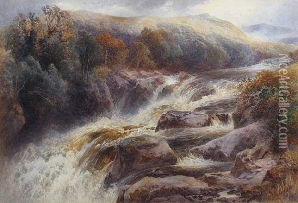 Swallow Falls, North Wales Oil Painting - Frank Gresley