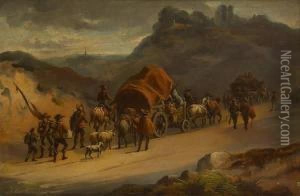 Le Convoi Oil Painting - Franz van Severdonck