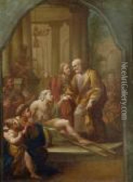 San Pietro Visita Un Infermo Oil Painting - Francesco Solimena