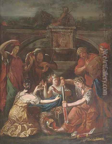 Achilles and the daughters of Lycomedes Oil Painting - North-Italian School
