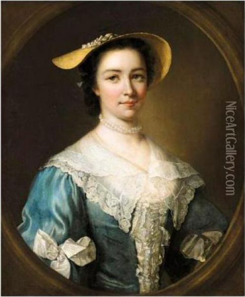 Portrait Of A Lady Oil Painting - George Knapton