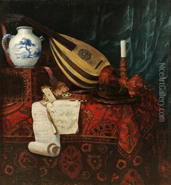 Vanitasstilleben Oil Painting - Broderus Matthiesen
