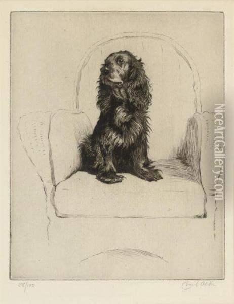 A Proud Cocker Spaniel Oil Painting - Cecil Charles Aldin