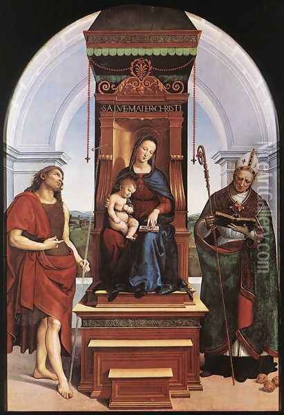 Madonna and Child (The Ansidei Altarpiece) Oil Painting - Raffaelo Sanzio