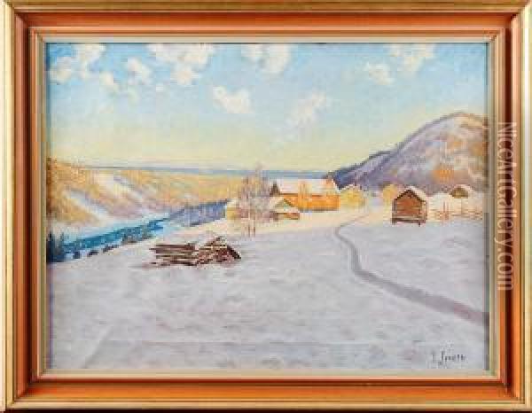 Vinterlandskapmed Gardar Oil Painting - Ernst Smith
