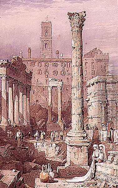 The Forum, Rome Oil Painting - Samuel Prout