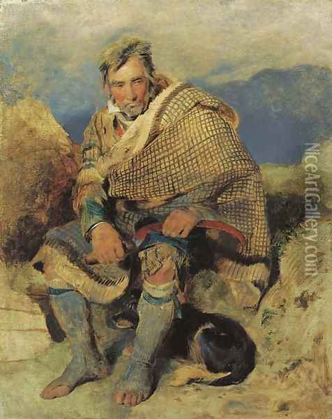 A highland shepherd - a sketch Oil Painting - Sir Edwin Henry Landseer