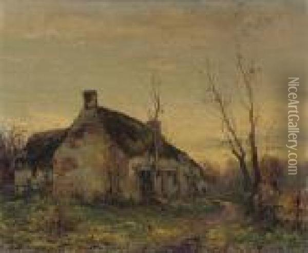 A Cottage At Dusk Oil Painting - Michel Korochansky