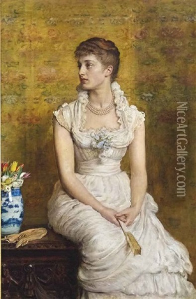 Portrait Of Lady Campbell, Nee Nina Lehmann Oil Painting - John Everett Millais