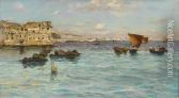 View Of Posilippo, Naples Oil Painting - Attilio Pratella